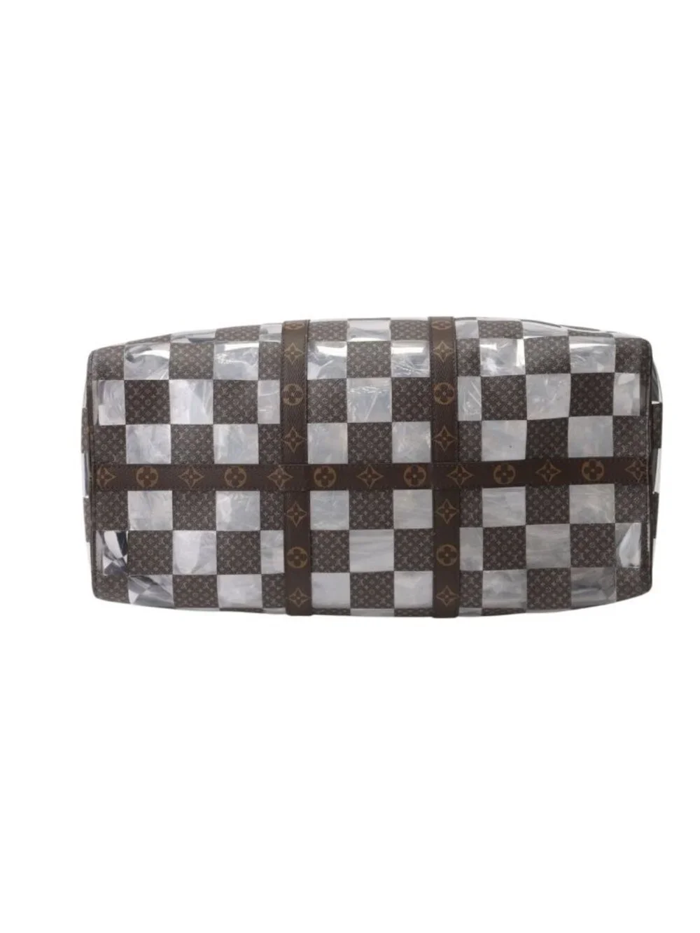 Louis Vuitton Monogram Chess Keepall Bandouliere 50 Boston Bag Brown